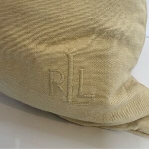 Lauren Ralph Lauren 20” X 20” Monogramed  Down Pillow Natural Canvas Neutral